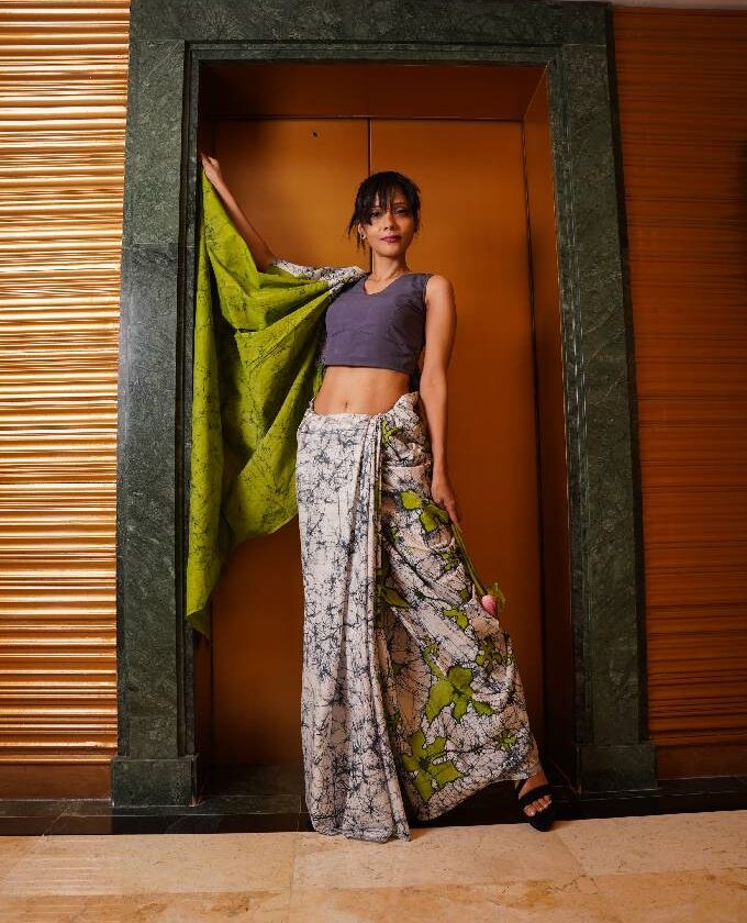 Lily floral inspired Cotton saree