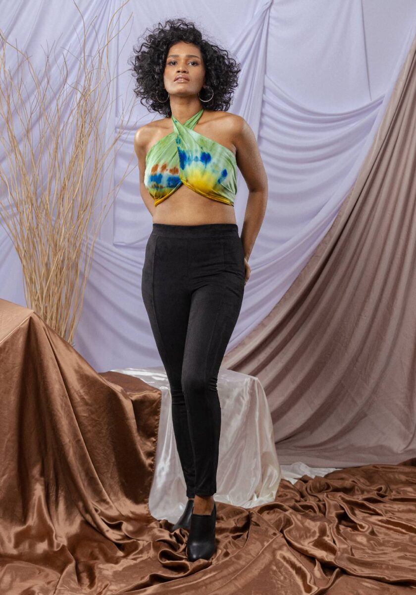 women multi color shaded wrap around top 1